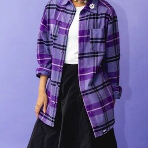 Cakeworthy X Bratz Plaid Purple Button Down Flannel